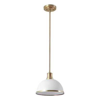 Globe Electric Beckett 1-Light Matte White Pendant Light with Metal Shade