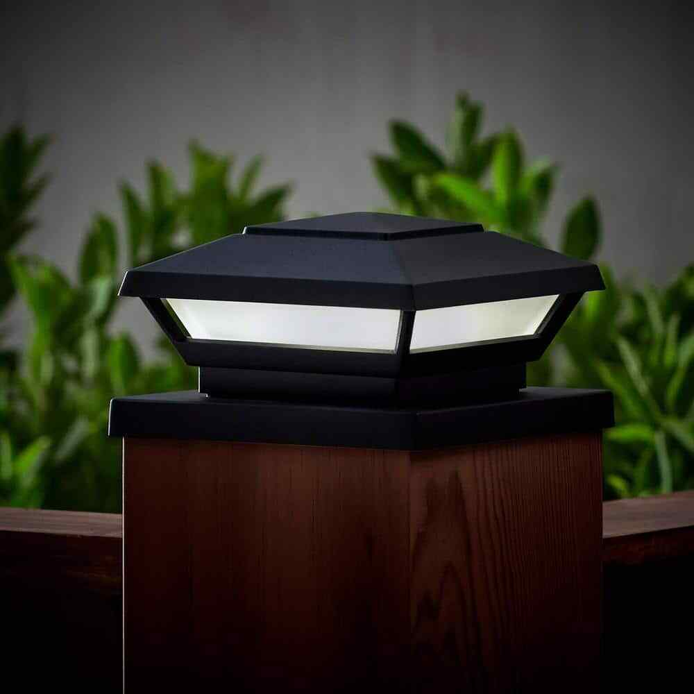 Hampton Bay Low Voltage Black Integrated LED 4x4 and 6x6 Deck Post Light 62944