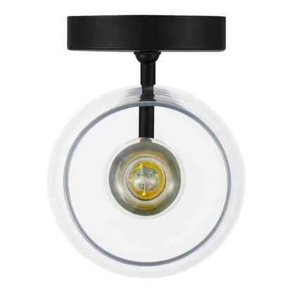 Hampton Bay Pavlen 5.5 in. 1-Lights Black Sconce with Clear Glass Shade