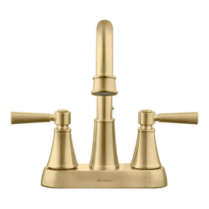 Glacier Bay Melina 4" Centerset 2-Handle High-Arc Bathroom Faucet in Matte Gold
