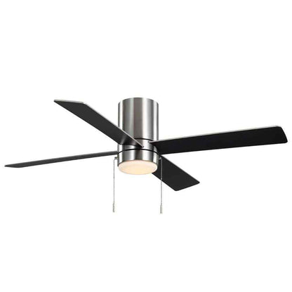 Hampton Bay Scenic 52 in. LED Indoor Brushed Nickel Hugger Ceiling Fan