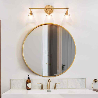 LNC Brushed Gold Bell Vanity Light 25.5 in. 3-Light Antique Wall Sconce