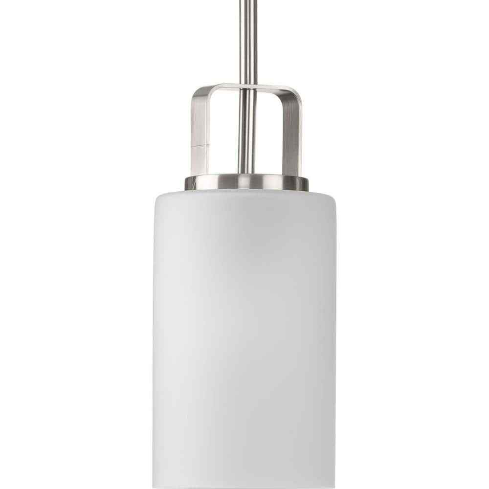 Progress Lighting Brushed Nickel Etched Glass Modern Mini-Pendant Hanging Light