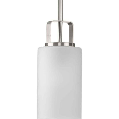 Progress Lighting Brushed Nickel Etched Glass Modern Mini-Pendant Hanging Light