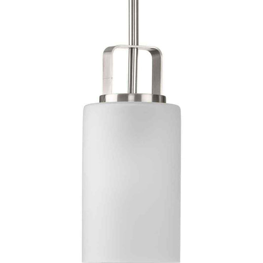 Progress Lighting Brushed Nickel Etched Glass Modern Mini-Pendant Hanging Light