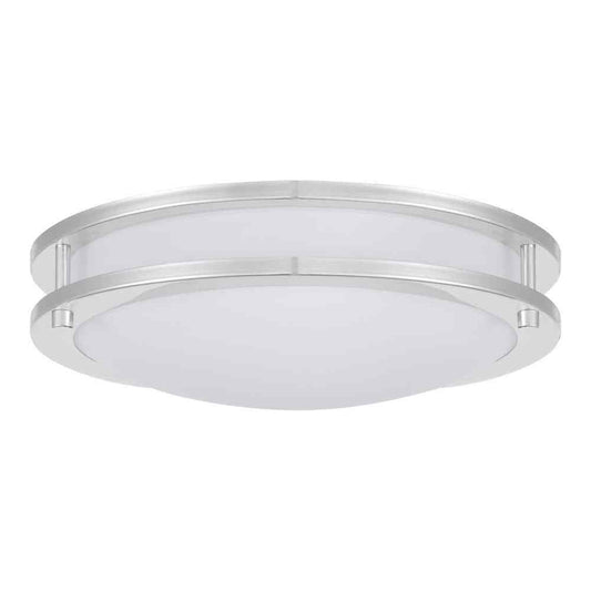 Hampton Bay Flaxmere 12 in. Chrome Dimmable LED Flush Mount Ceiling Light