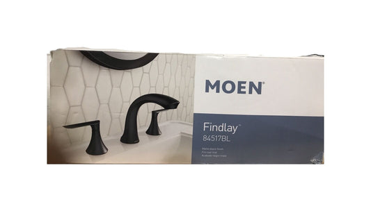 MOEN Findlay 8 in. Widespread 2-Handle Bathroom Faucet in Matte Black w/ Valve