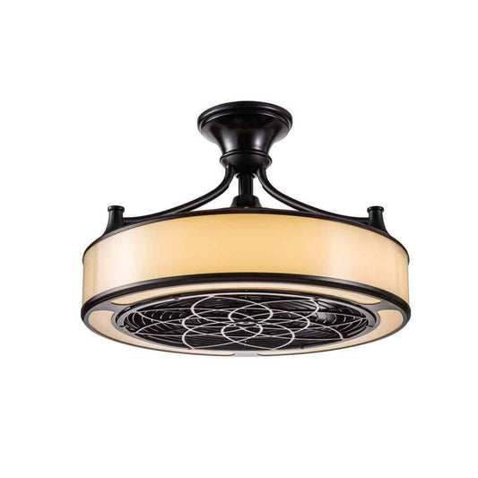 Home Decorators Windara 22 in. LED Indoor/Covered Outdoor Black Ceiling Fan