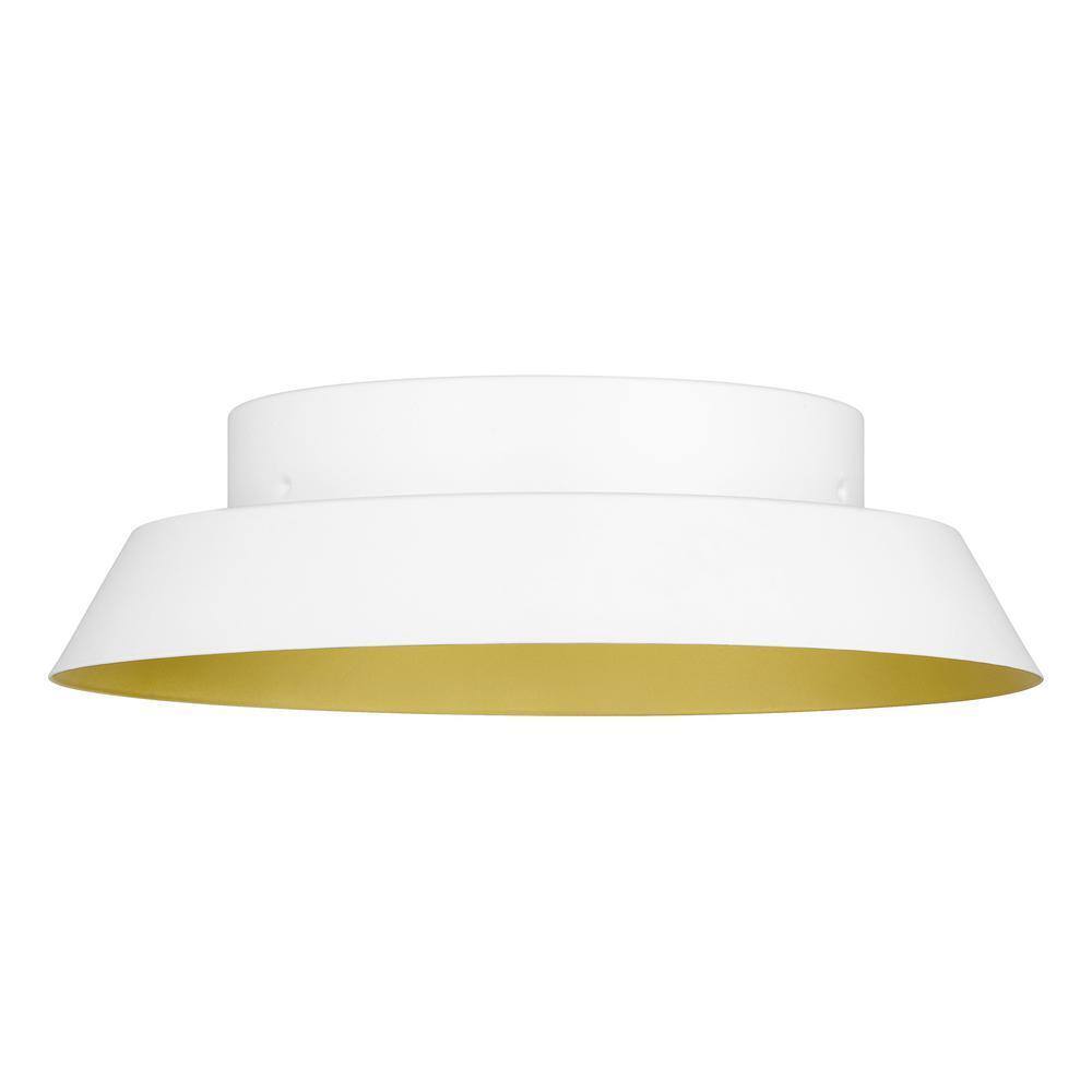 Home Decorators Collection Delaney 13 in. White LED Flush Mount DSHD19548F