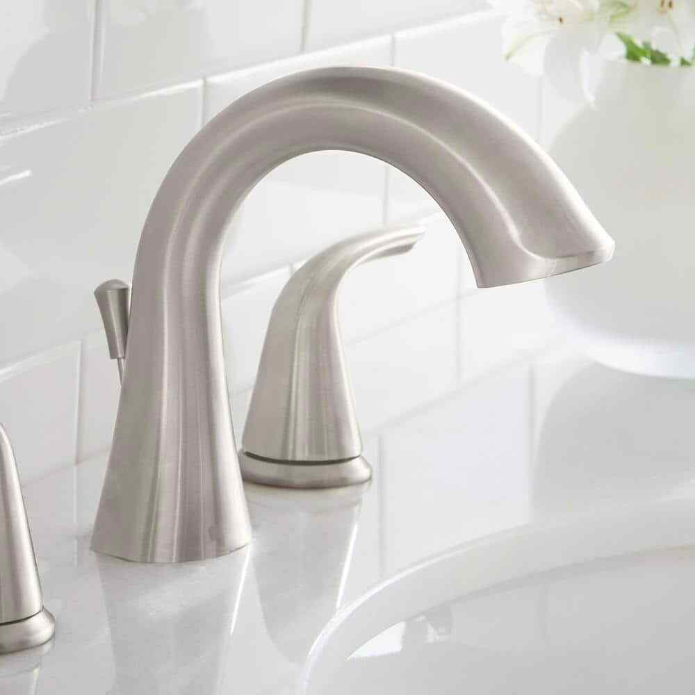 Glacier Bay Irena 8 in. Widespread 2-Handle Bathroom Faucet in Brushed Nickel