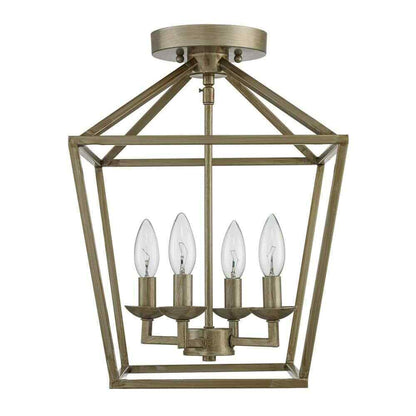 Home Decorators Weyburn 16.5 4-Light Antique Silver Leaf Ceiling Light Fixture