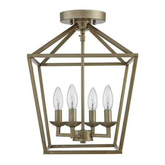 Home Decorators Weyburn 16.5 4-Light Antique Silver Leaf Ceiling Light Fixture