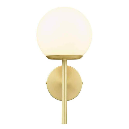 Light Society Anna 5 in. 1-Light Brushed Brass/White Wall Sconce
