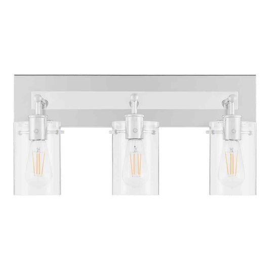 Hampton Bay Regan 21 in. 3-Light Chrome Vanity Light w/ Clear Glass Shades