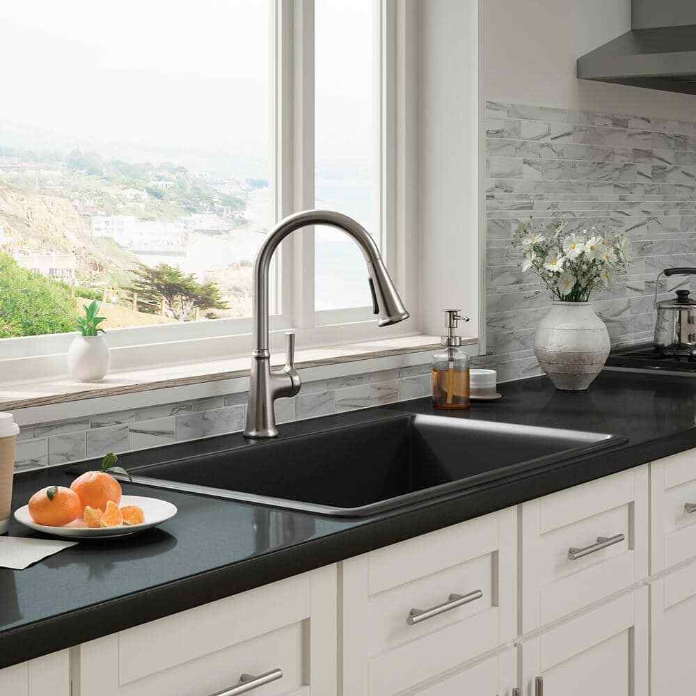 KOHLER Tyne Single-Handle Pull-Down Sprayer Kitchen Faucet in Vibrant Stainless