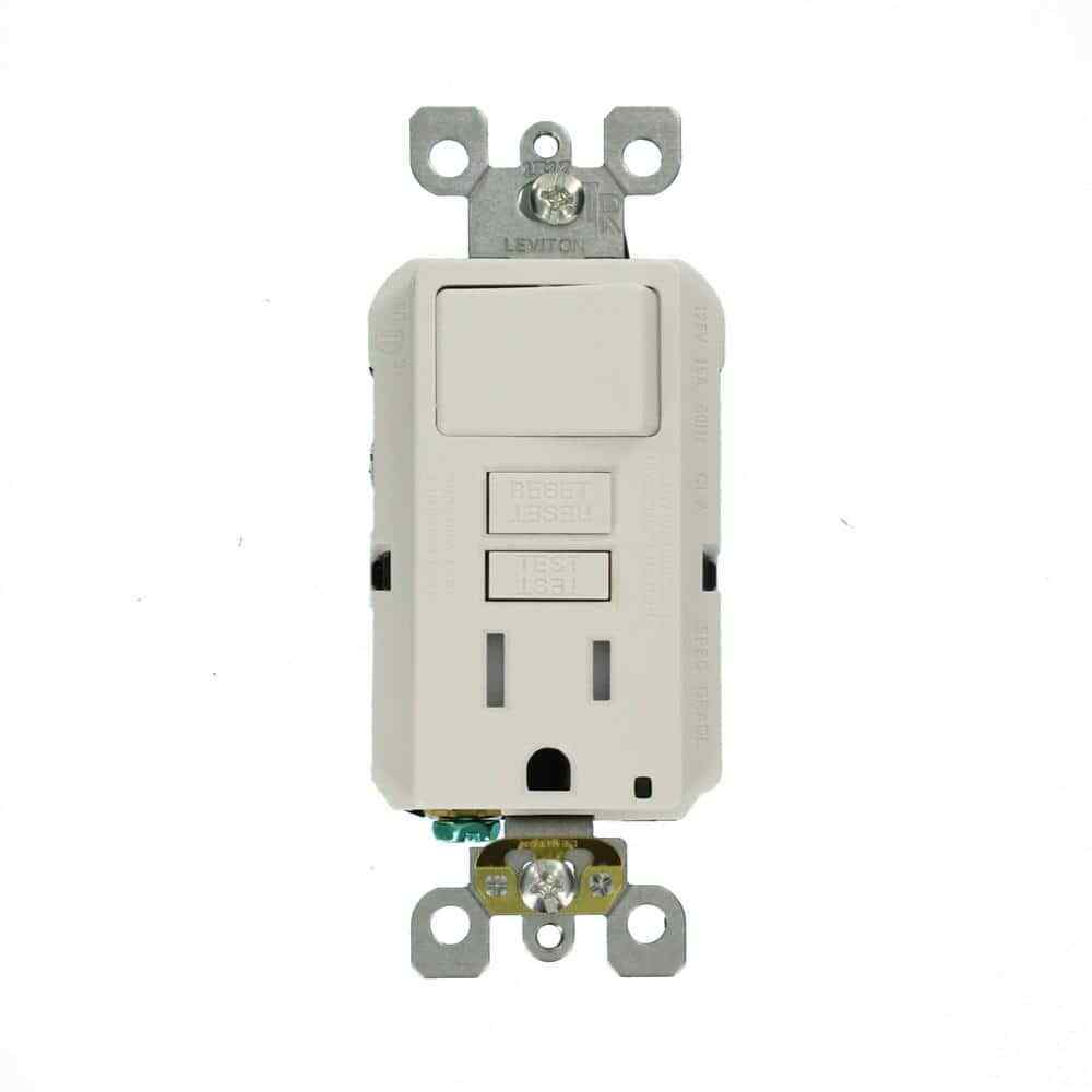 Leviton 15 Amp 125-Volt Combo Self-Test Tamper-Resistant GFCI Outlet, white
