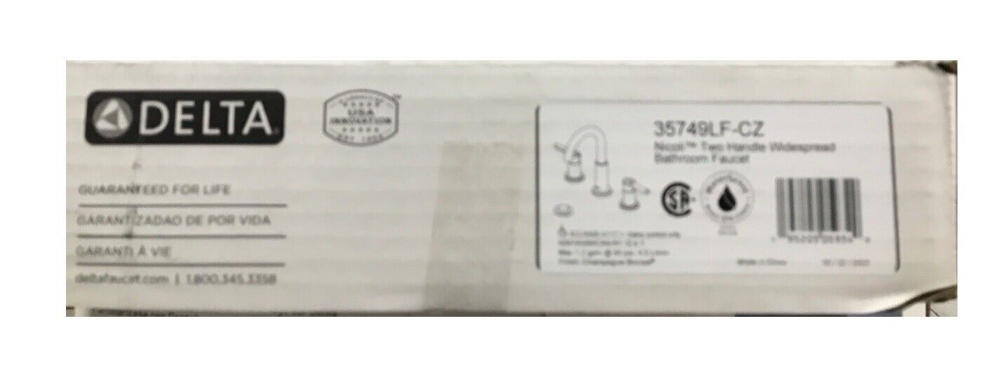 Delta Nicoli J-Spout 8 in. Widespread 2-Handle Bathroom Faucet Champagne Bronze
