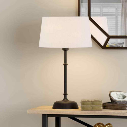 Meyer&Cross Derek 24 in. Blackened Bronze Table Lamp with Fabric Shade TL0468