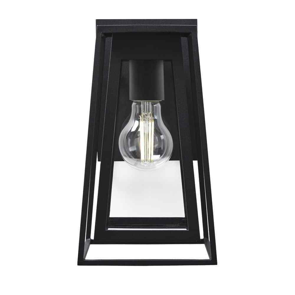 Home Decorators Bailey 11 in. Small Modern 1-Light Black Double Frame Outdoor