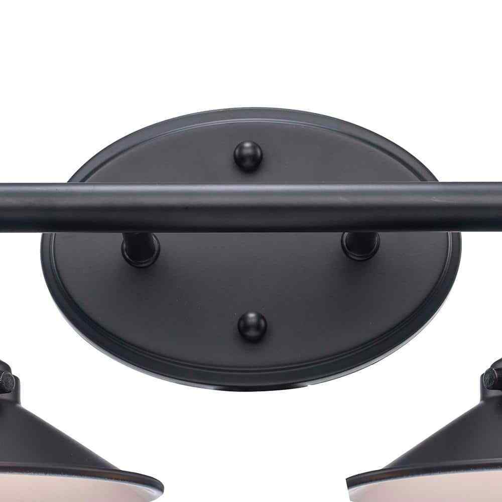 Hampton Bay Glenhurst 16 in. 2-Light Black Bathroom Vanity Light Fixture