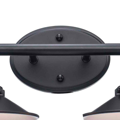 Hampton Bay Glenhurst 16 in. 2-Light Black Bathroom Vanity Light Fixture