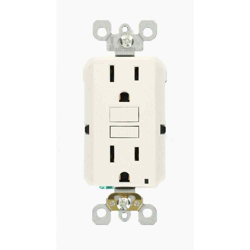 Leviton 15 Amp Self-Test SmartlockPro Slim Duplex GFCI Outlet White