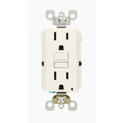 Leviton 15 Amp Self-Test SmartlockPro Slim Duplex GFCI Outlet White