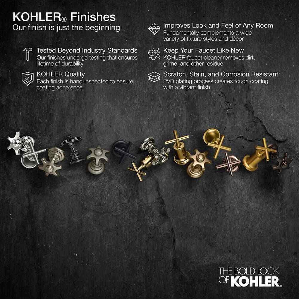 KOHLER Pitch Wall-mount diverter bath spout in Vibrant Brushed Moderne Brass