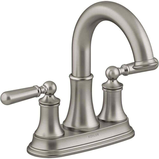 KOHLER Capilano 4 " Centerset 2-Handle Bathroom Faucet in Vibrant Brushed Nickel