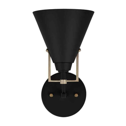 Home Decorators Insdale Matte Black Modern Vanity Light w/ Satin Brass Accents