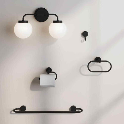Nathan James Izzy Vanity Light Fixture Black Bathroom, 4-Piece Accessory Set