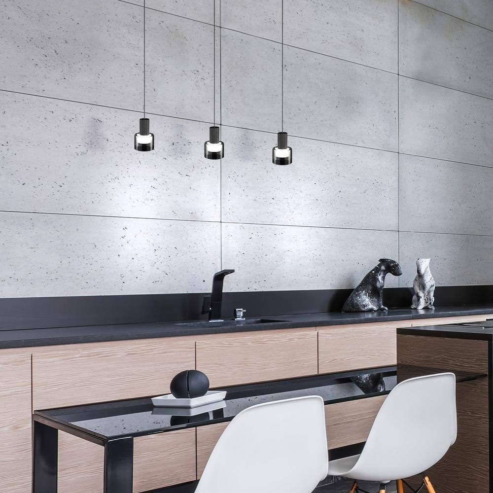 Eglo Molineros 28 in. W x 8.2 in. H 3-Light Black Kitchen Island Pendant