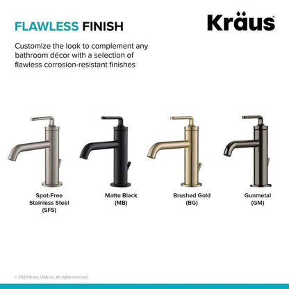 KRAUS Ramus Single Hole Single-Handle Bathroom Faucet w/ Matching Lift Rod Drain
