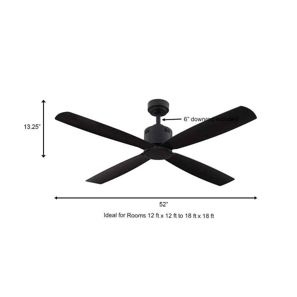Home Decorators Collection Kitteridge 52 in. Indoor Matte Black Ceiling Fan