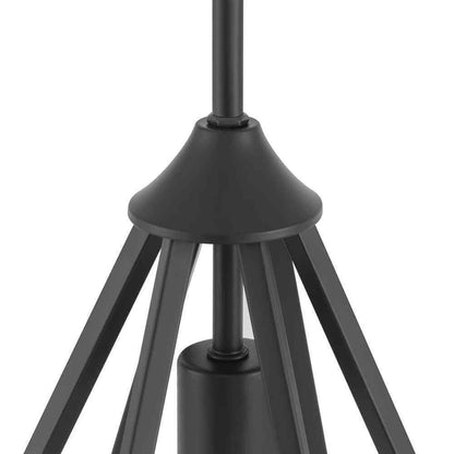 Home Decorators Hubley 1-Light Triangular Black Mini Pendant Light Fixture