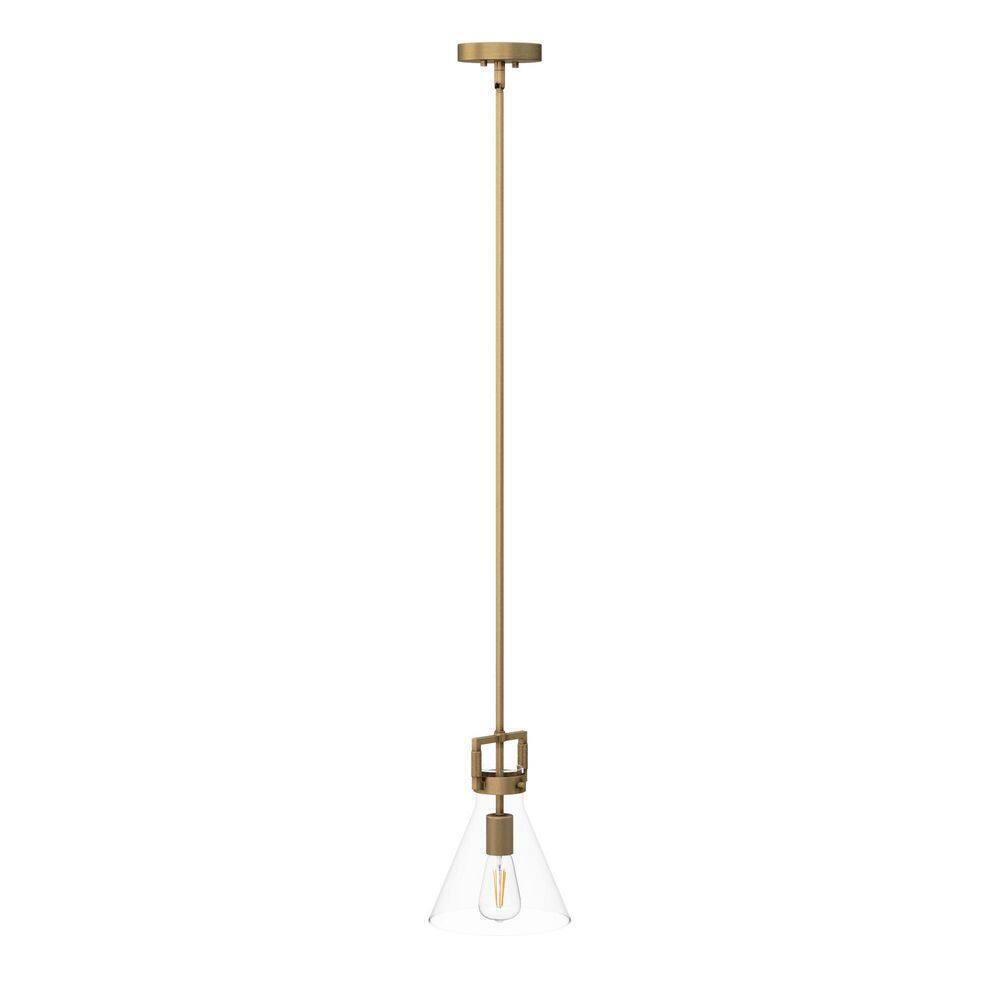 Nathan James Vincent Gold Modern Pendant Light Fixture w/ Adjustable Metal Stem