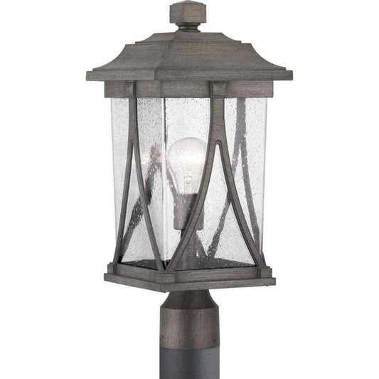 Progress Lighting Abbott Antique Pewter Clear Seeded Glass Post Lantern Light