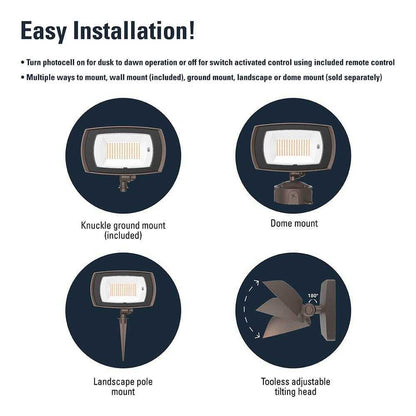 HALO ARFL 45-Watt Bronze Outdoor Integrated LED Residential Floodlight