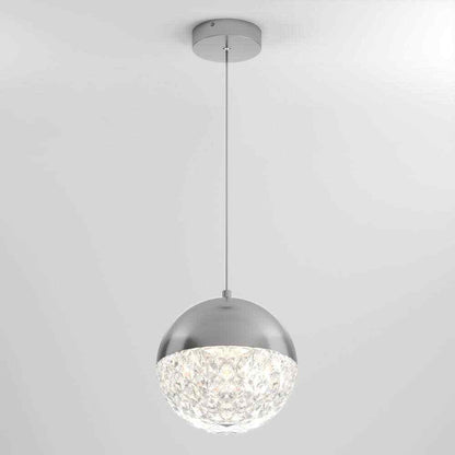 Artika Carat Ball 15-Watt Chrome LED Mini Pendant Light Fixture Kitchen Island