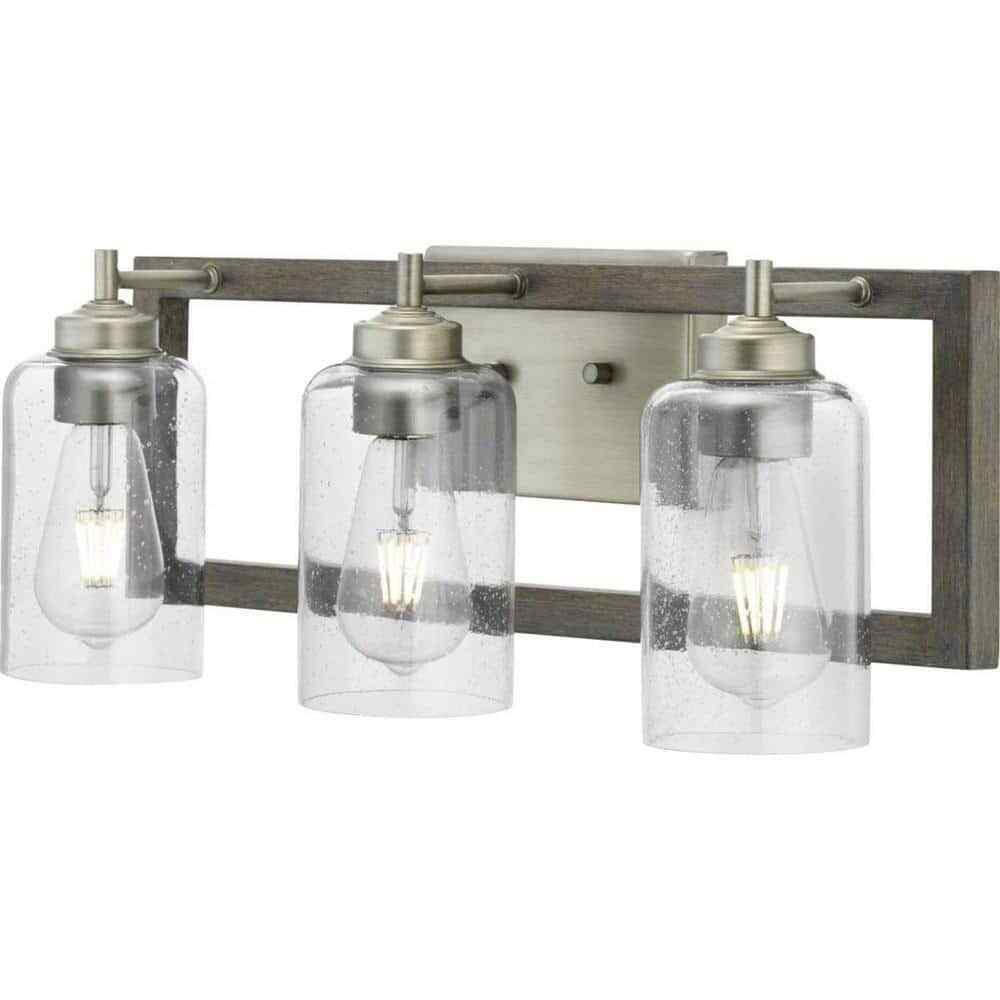 Progress Lighting Truxel 22 in. 3-Light Antique Nickel Vanity Light
