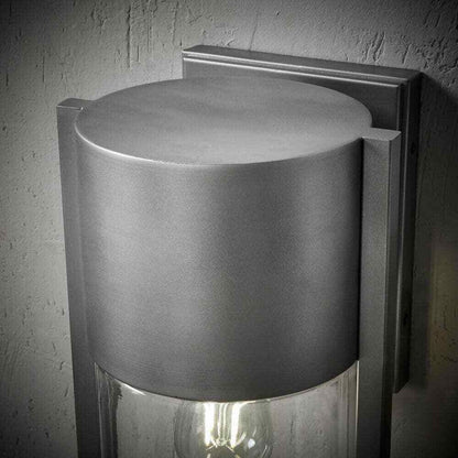 Hampton Bay Kempster 14 in. Modern Brushed Nickel Modern Outdoor Cylinder Light