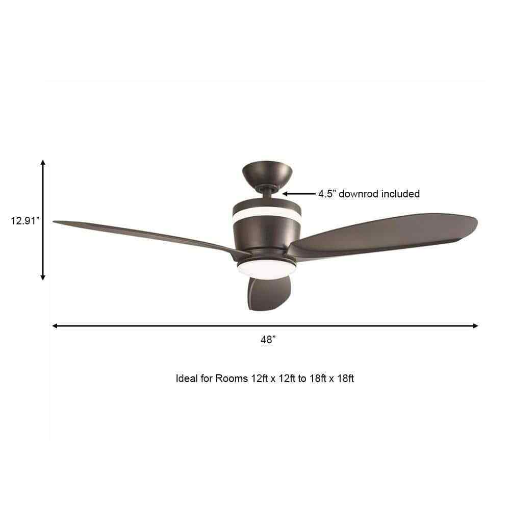 Home Decorators Collection Federigo 48 in. LED Matte Black Ceiling Fan SW1618MBK