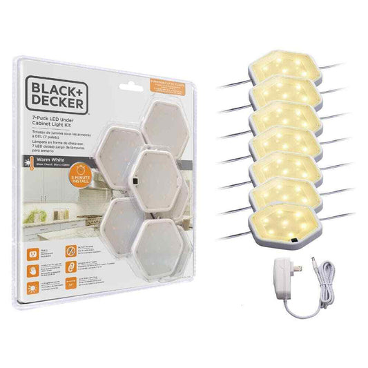 BLACK+DECKER LED Warm White Puck Light Kit 7-Pack LEDUC-PUCK-7WK