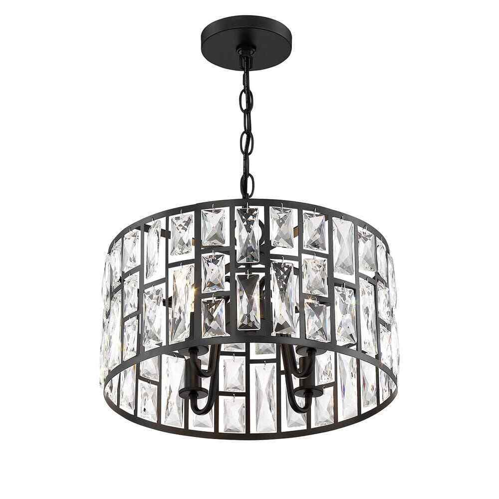Home Decorators Collection Kristella 4-Light Black Crystal Chandelier 30686-HBB