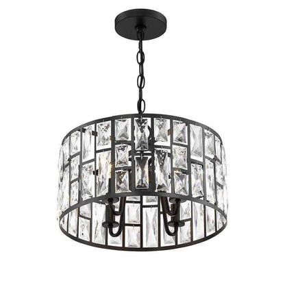 Home Decorators Collection Kristella 4-Light Black Crystal Chandelier 30686-HBB
