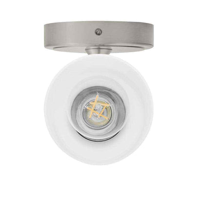 Home Decorators Ayelen 1-Light Brushed Nickel Opal White Glass Wall Sconce