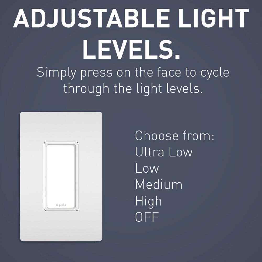 Legrand radiant 15 Amp 125-Volt Full Night Light Decorator Faceless Outlet