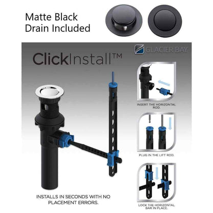 Glacier Bay Farrington 8 in. Widespread High-Arc Bathroom Faucet in Matte Black