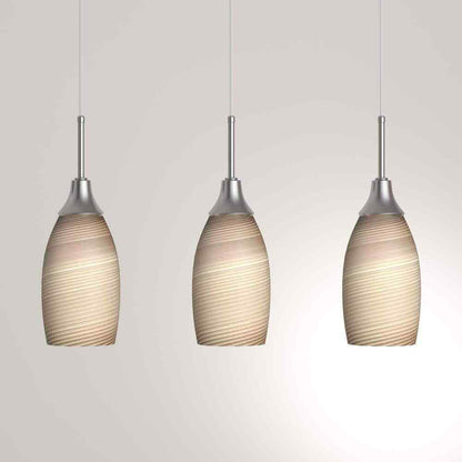 Peak 3-Light Nickel and Brown Pendant 1935-P3