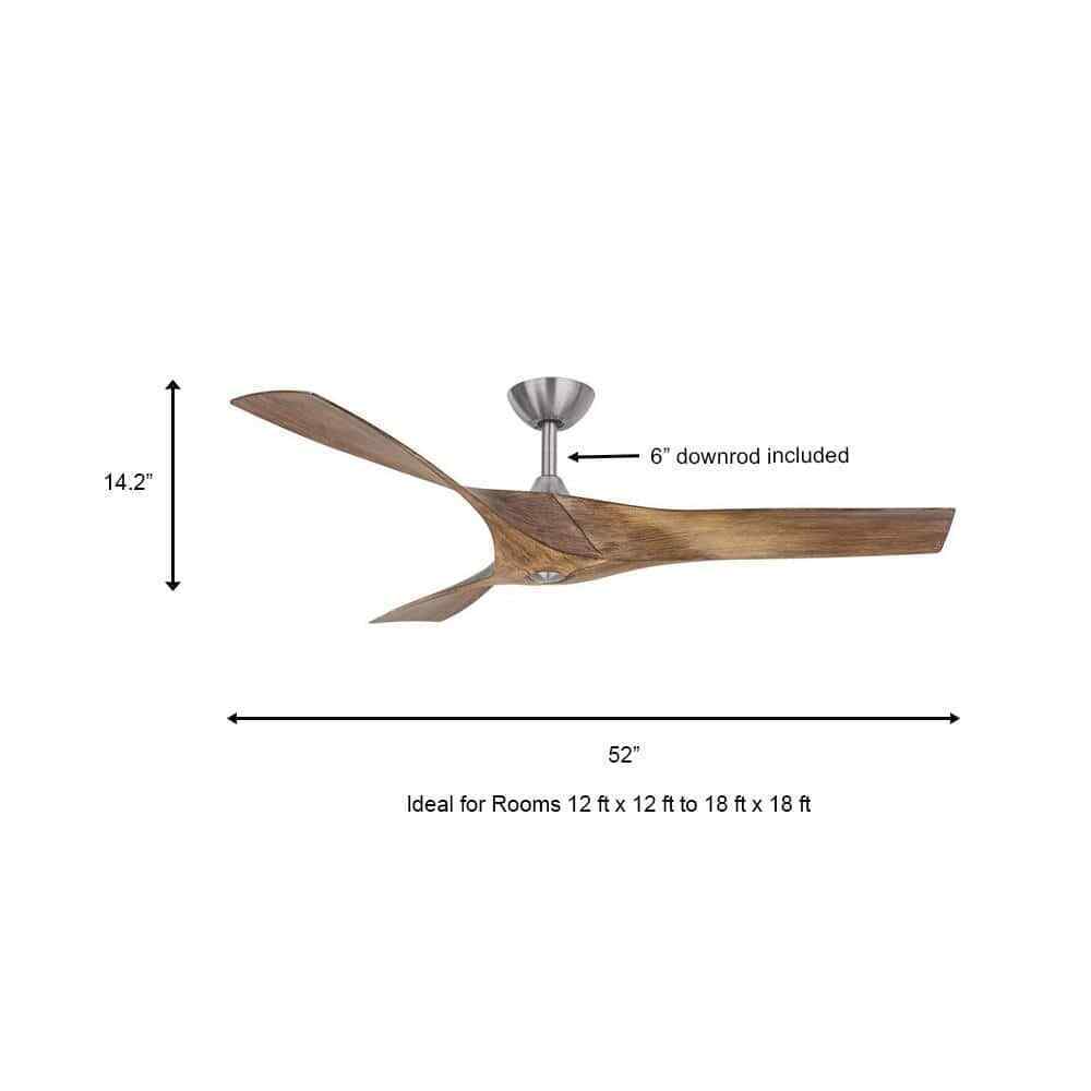 Home Decorators Wesley 52 in. Indoor/Outdoor Brushed Nickel DC Motor Ceiling Fan